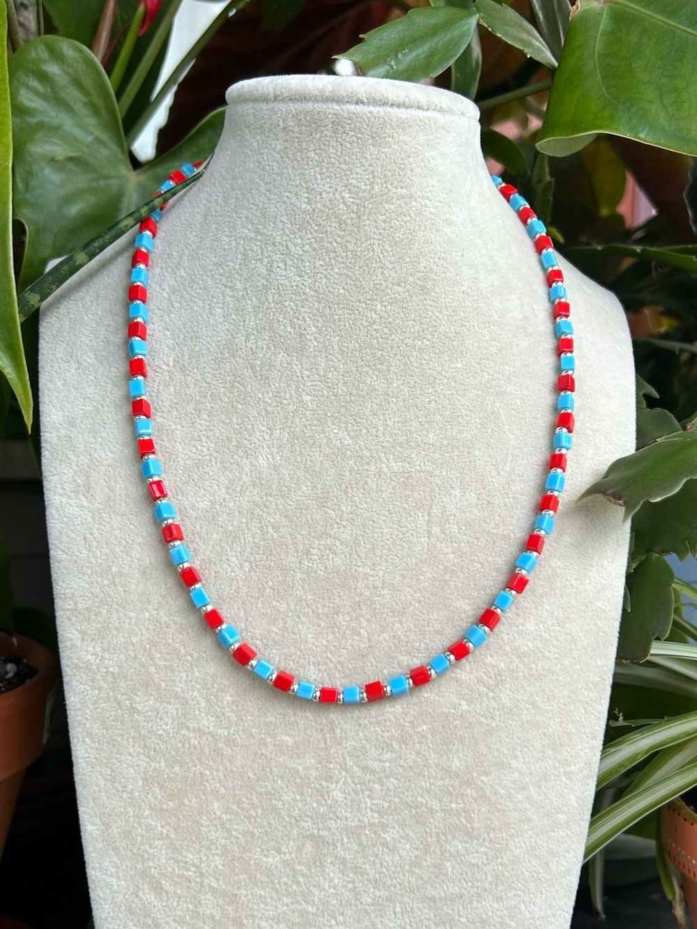 Red & blue necklace